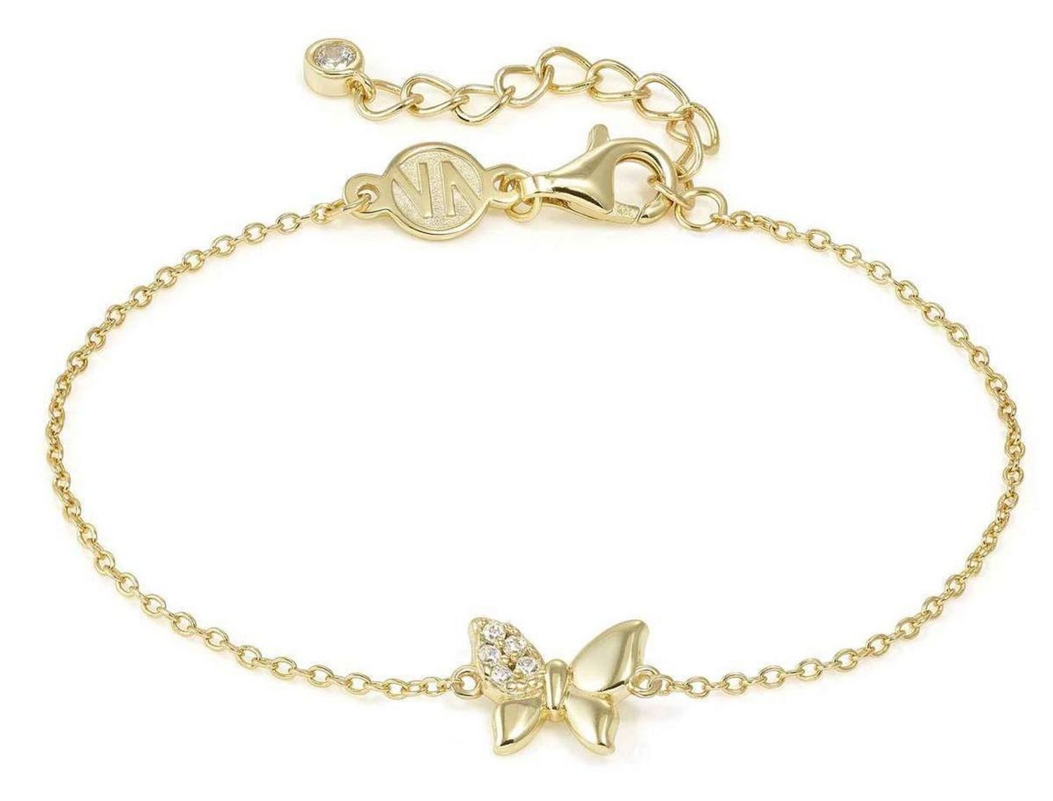 Bransoletka Nomination Italy Petit Sparkle 242300 042 – srebrna pozłacana z motylkiem, cyrkonie.jpg